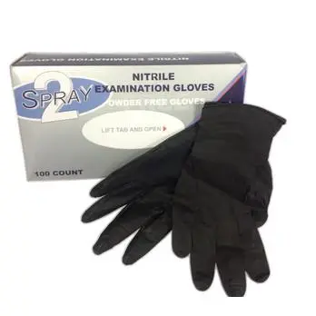 Black Nitrile Gloves Disposable Nitro Powder Free Industrial Grade Gloves Medium X 1000 2