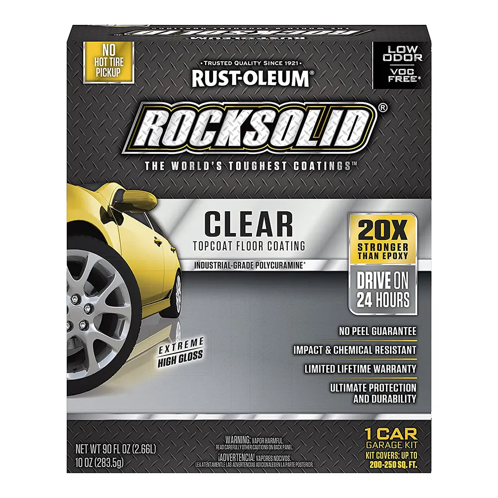 Rustoleum Rocksolid Topcoat Floor Coating 2.66L Kit High Gloss Clear Industrial Grade 1