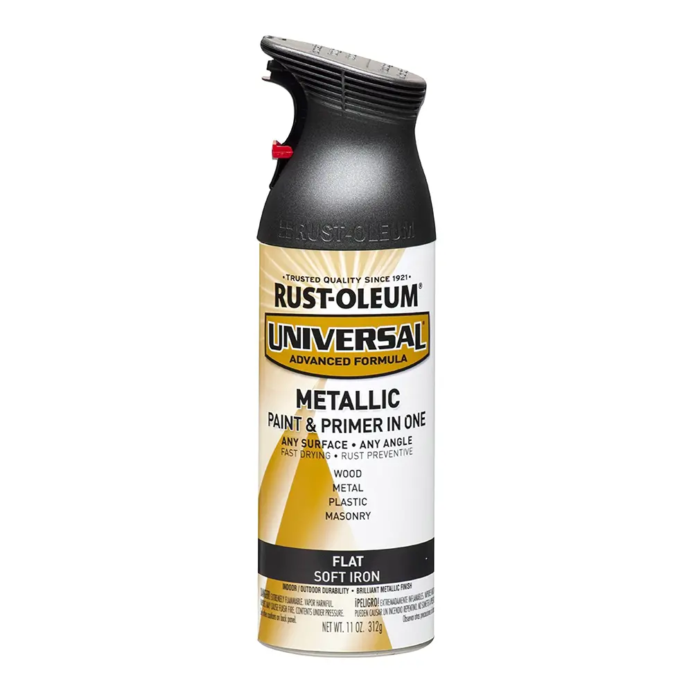 Rust-Oleum Universal Paint & Primer Spray Paint 340G Aerosol Flat Metallic Soft Iron 1