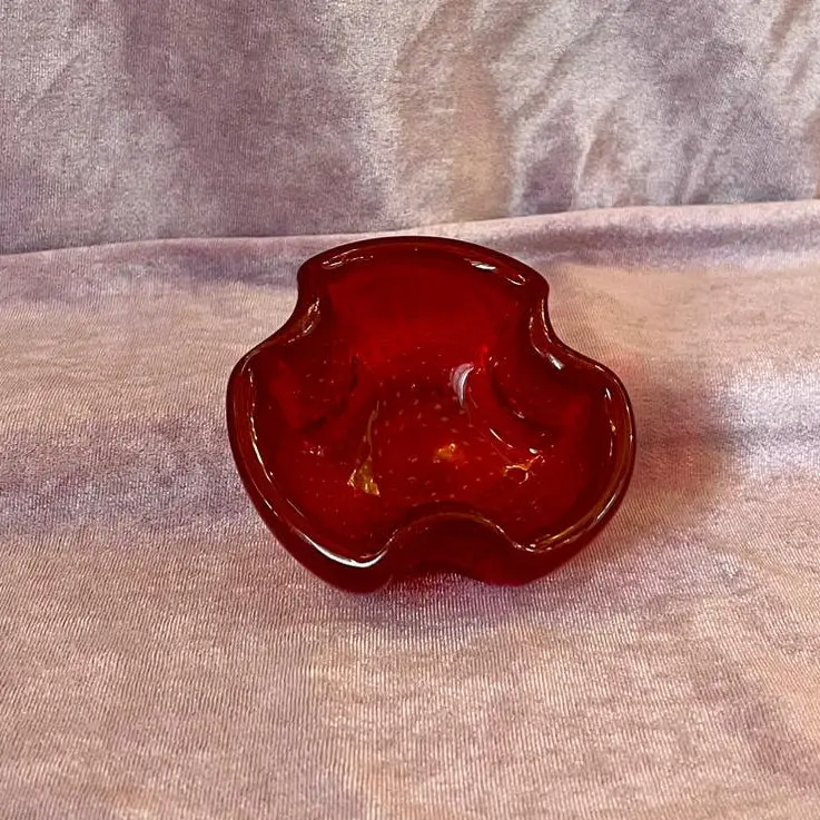 Murano Ruby Blossom Bowl 1