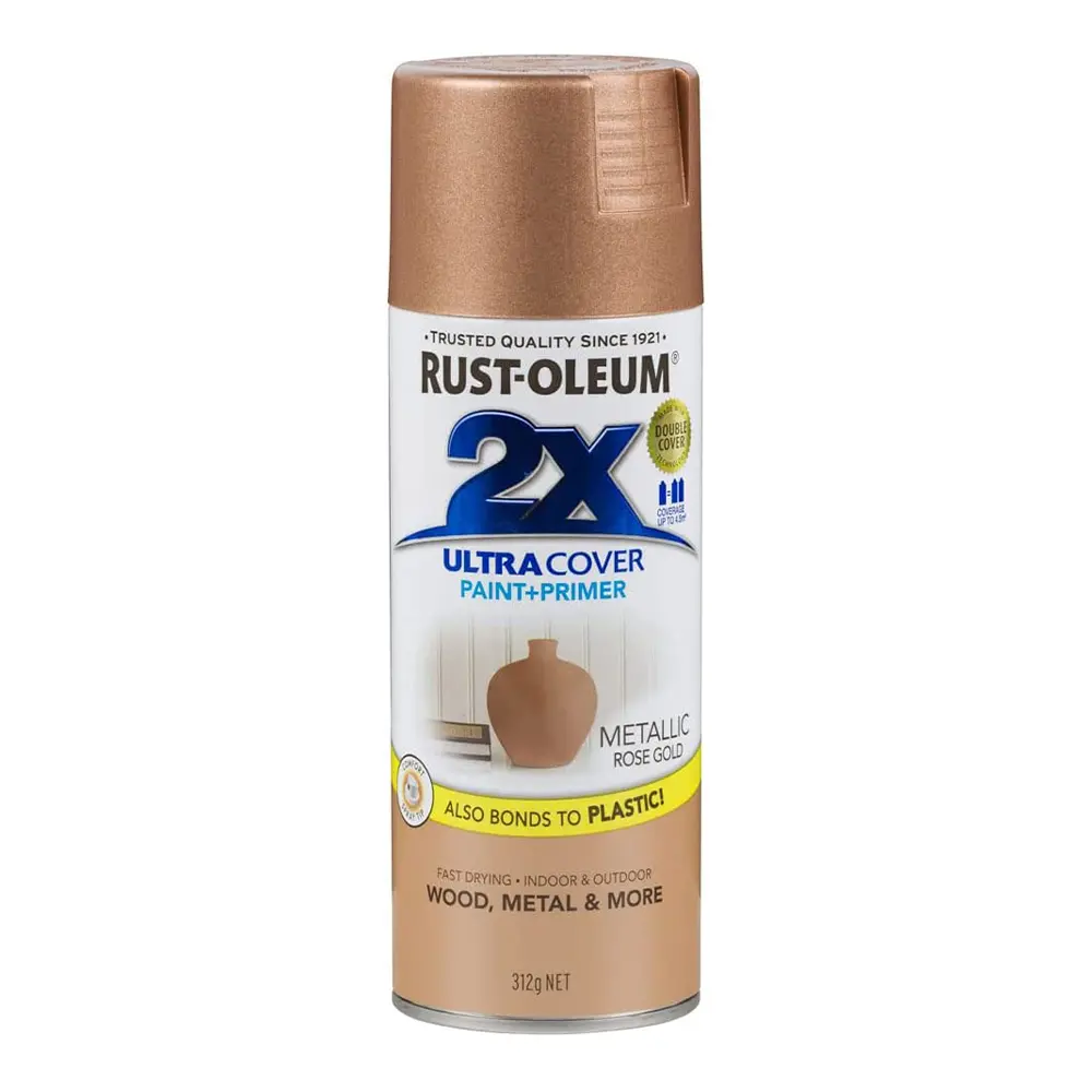 Rust-Oleum 2X Gloss Paint & Primer Spray Paint 340G Metallic Rose Gold 1