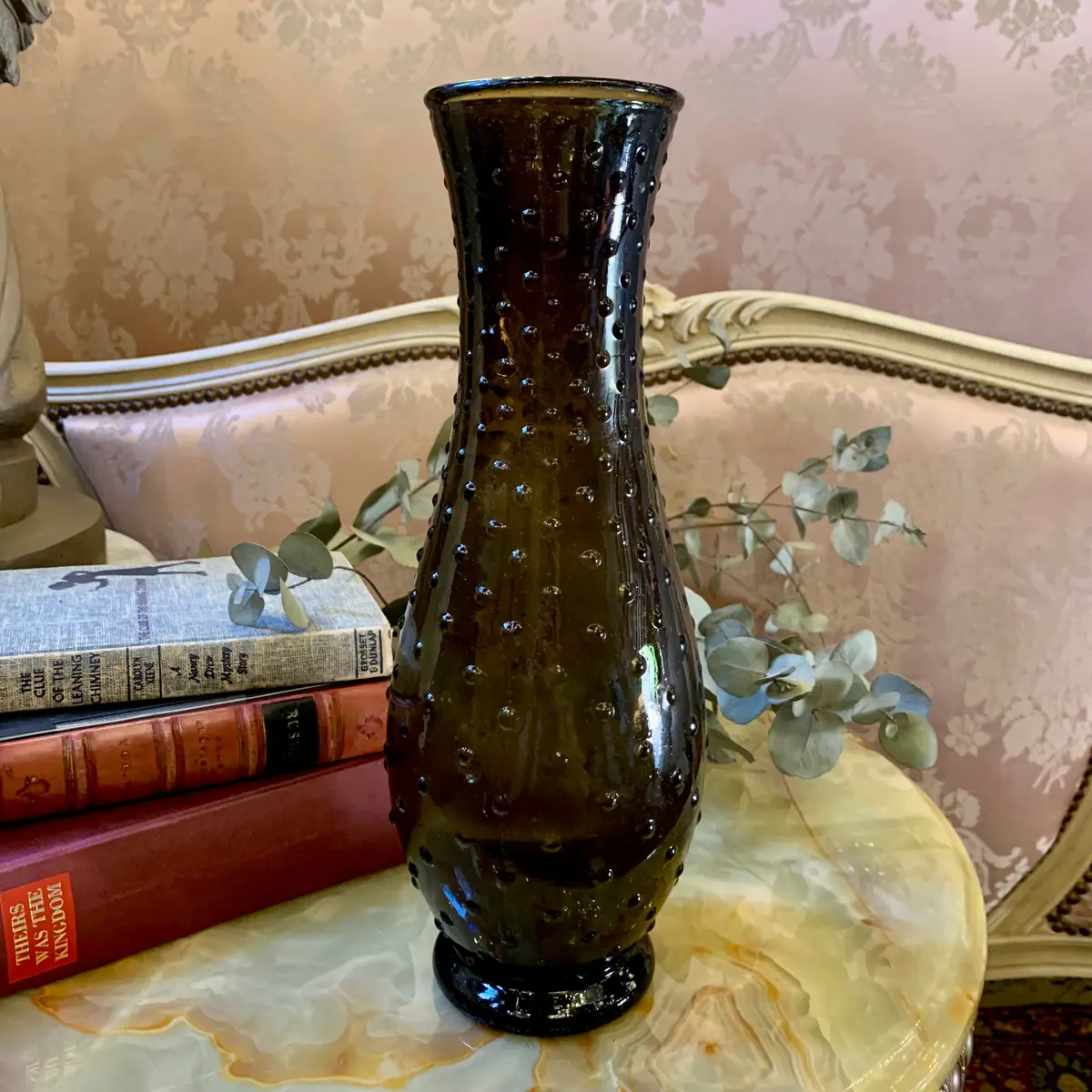 Divine Large Black Embossed Murano Vase - Sold 1