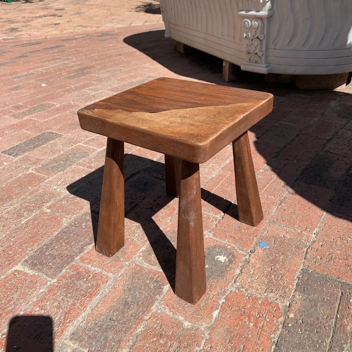 Small Antique Oak Stool - Sold 2