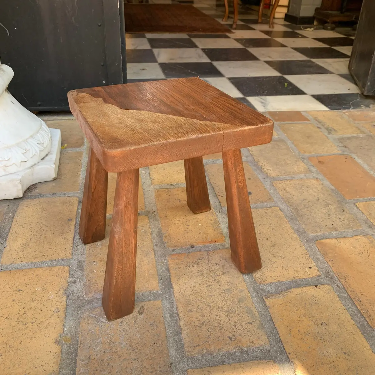 Small Antique Oak Stool - Sold 1