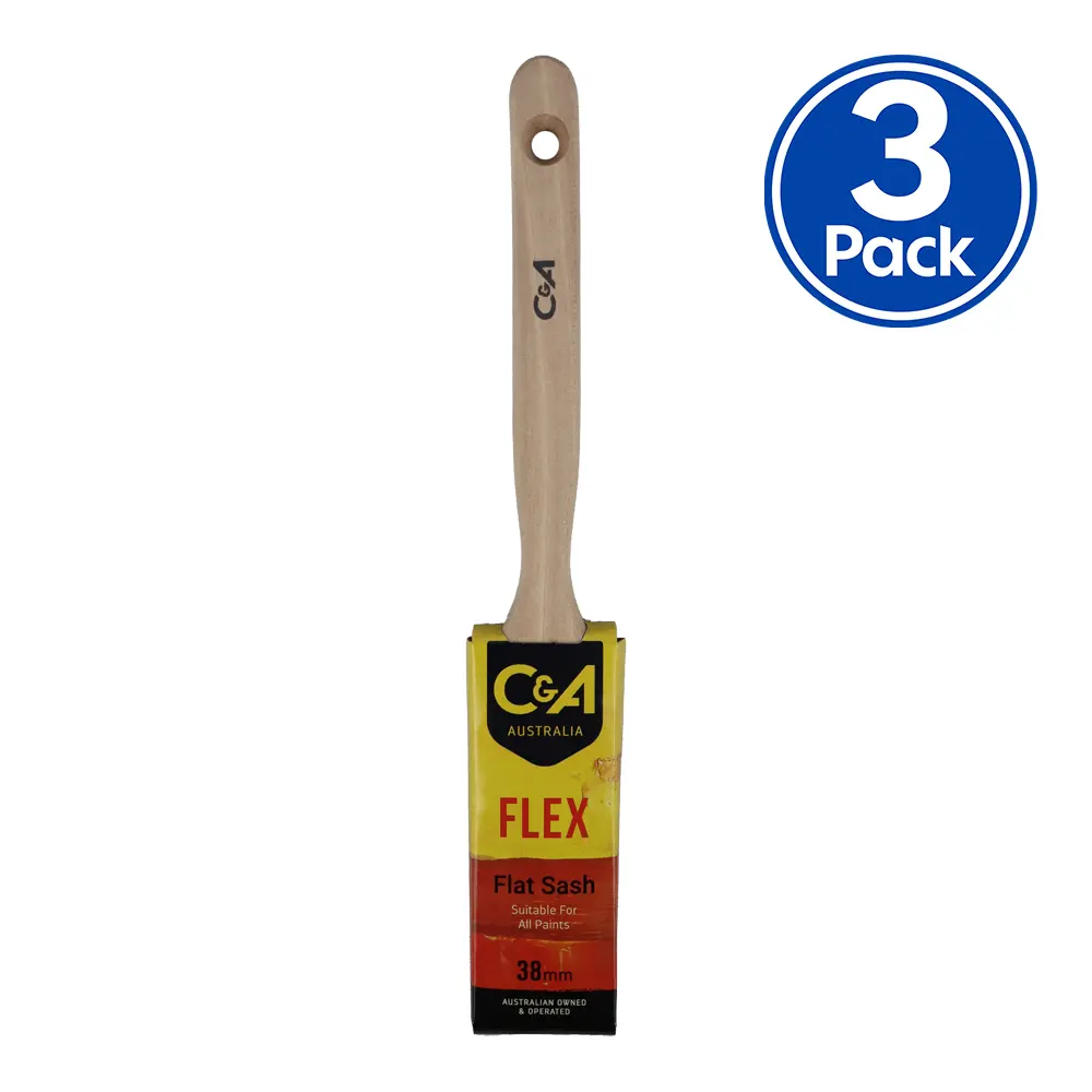 C&A Brushware Flex Flat Sash Brush 38Mm X 3 Pack Interior Exterior Trade 1