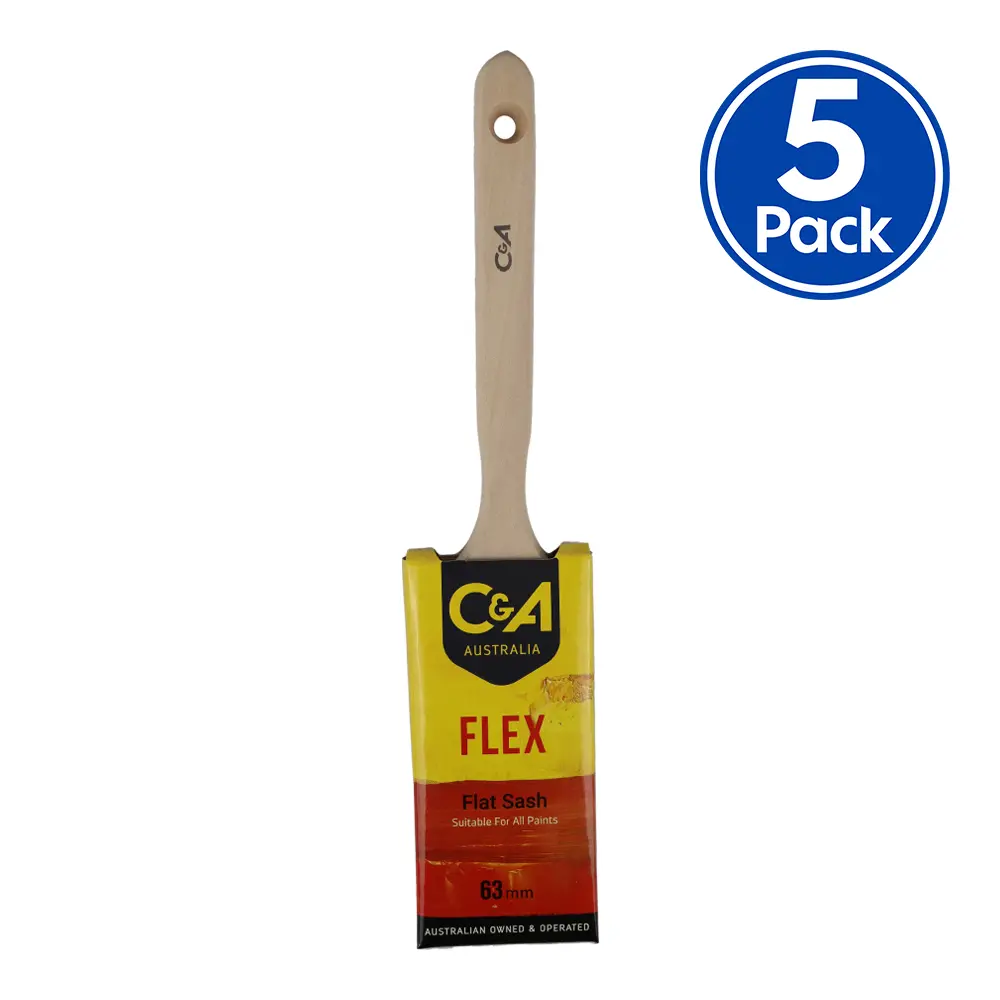 C&A Brushware Flex Flat Sash Brush 63Mm X 5 Pack Interior Exterior Trade 1