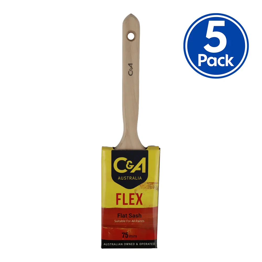 C&A Brushware Flex Flat Sash Brush 75Mm X 5 Pack Interior Exterior Trade 1