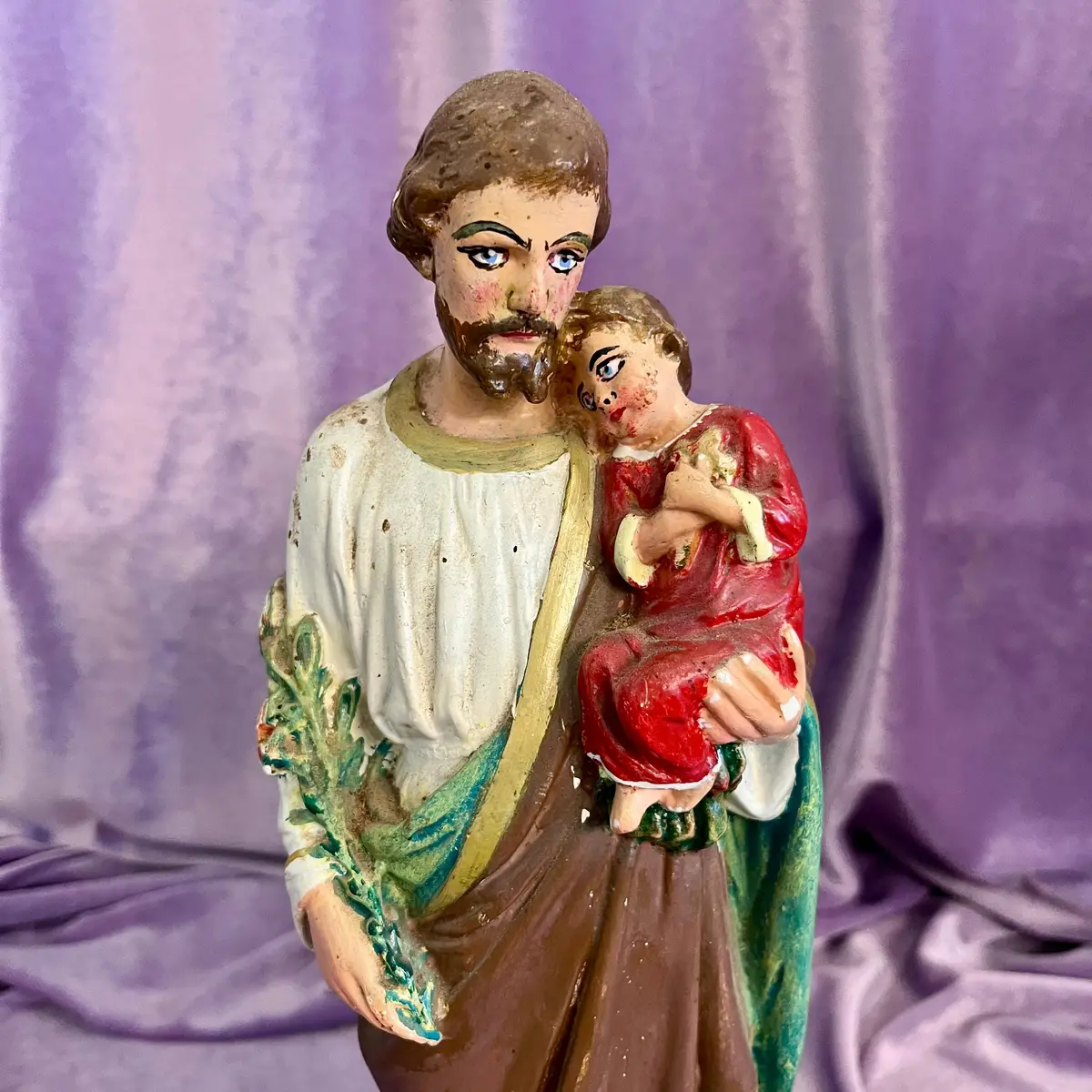 Painted Religious Statue – St. Joseph & Child 2