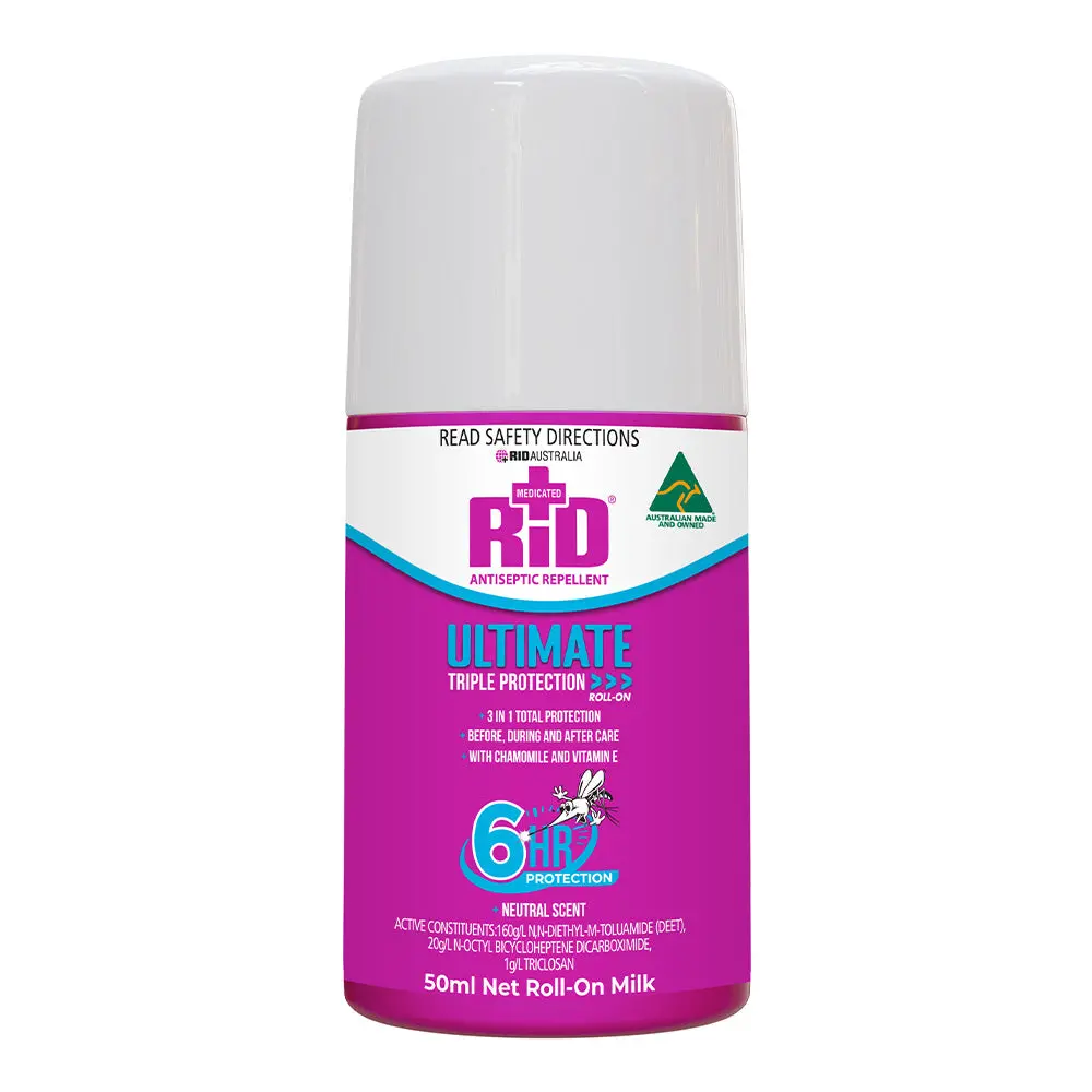 Rid Ultimate Roll On 50Ml Triple Protection Antiseptic Insect Bug Repellent 1