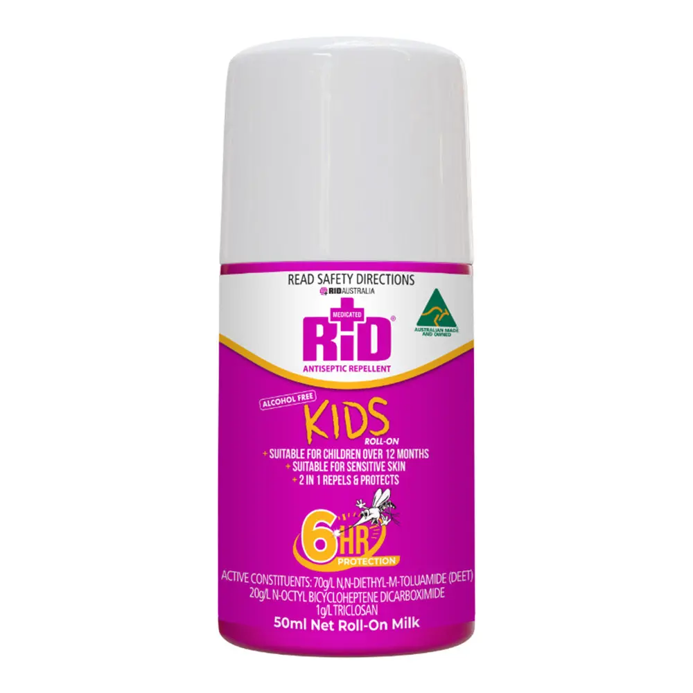 Rid Kids Roll On 50Ml Antiseptic Insect Bug Repellent 1