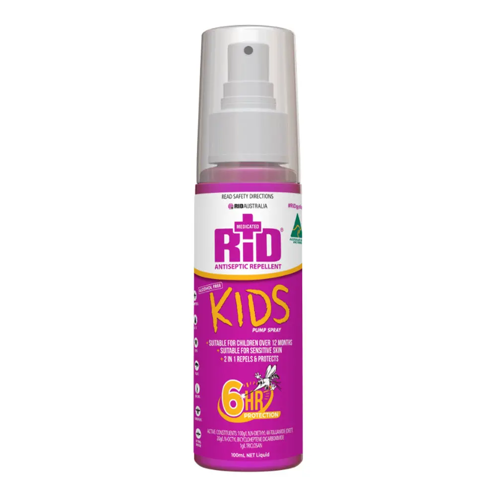 Rid Kids Pump Spray 100Ml Antiseptic Insect Bug Repellent 1