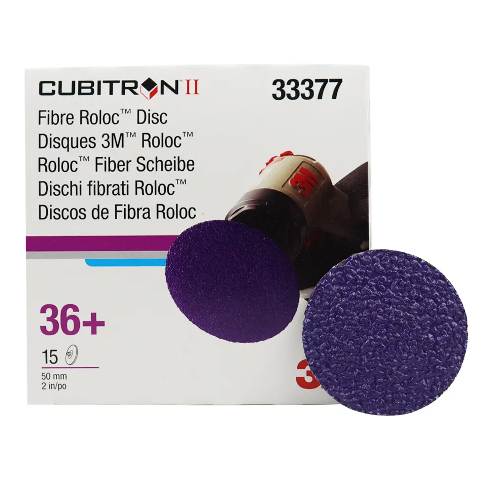 3M 33377 Cubitron Ii Fibre Roloc Disc 36 Grit 50Mm X 15 Pack Box Discs 1
