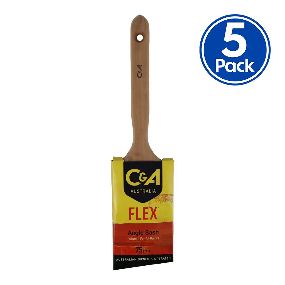 C&A Brushware Flex Angled Sash Brush 75Mm X 5 Pack Interior Exterior Trade 1