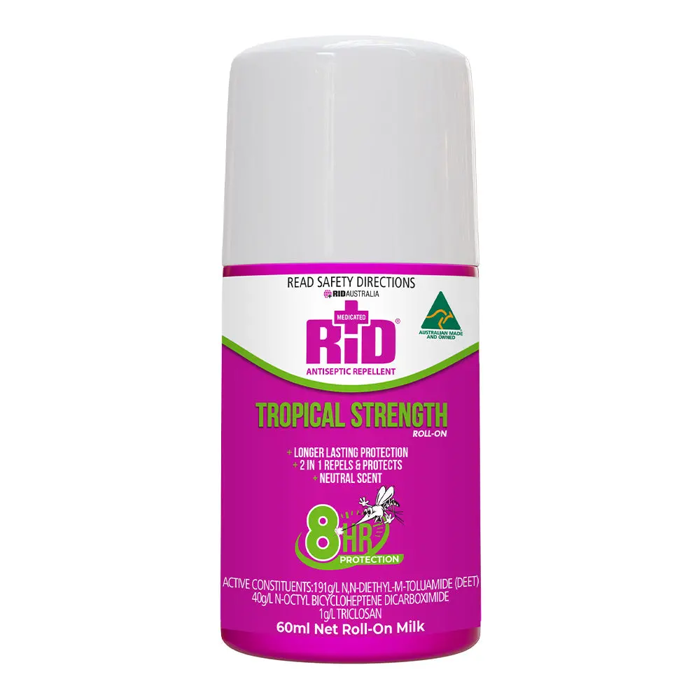 Rid Tropical Roll On 60Ml Antiseptic Insect Bug Repellent 1