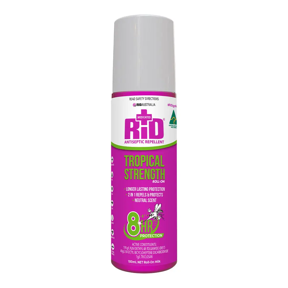 Rid Tropical Roll On 100Ml Antiseptic Insect Bug Repellent 1