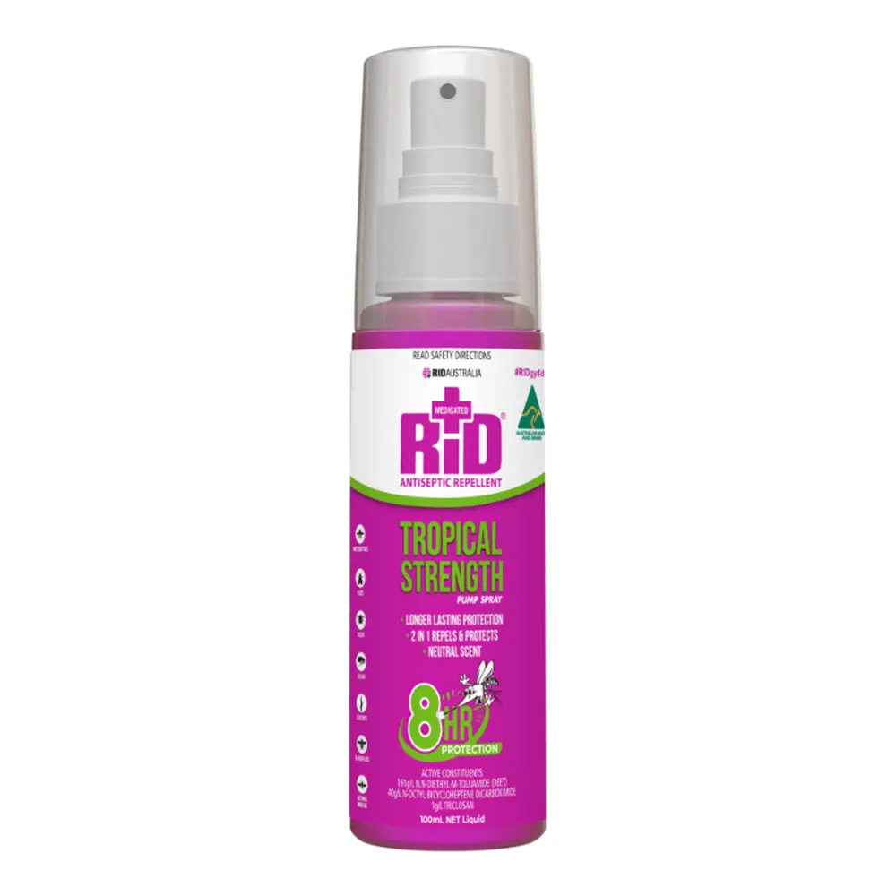 Rid Tropical Pump Spray 100Ml Antiseptic Insect Bug Repellent 1