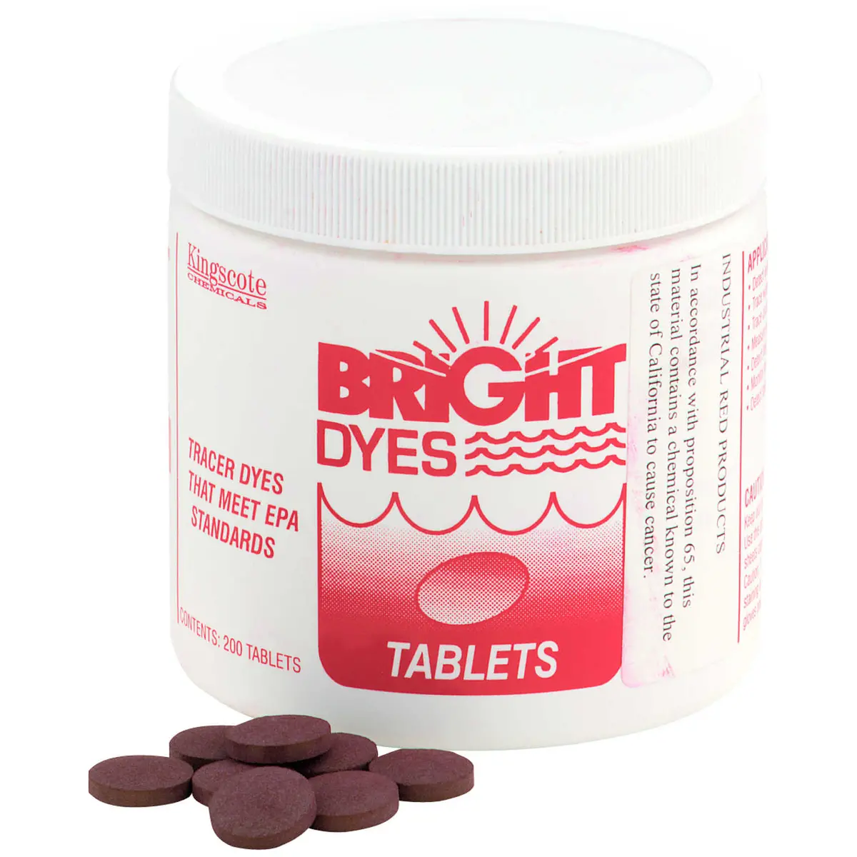 Bright Dyes Fwt Red Fluorescent Dye Tablets, 200 Tablet Bottle 1