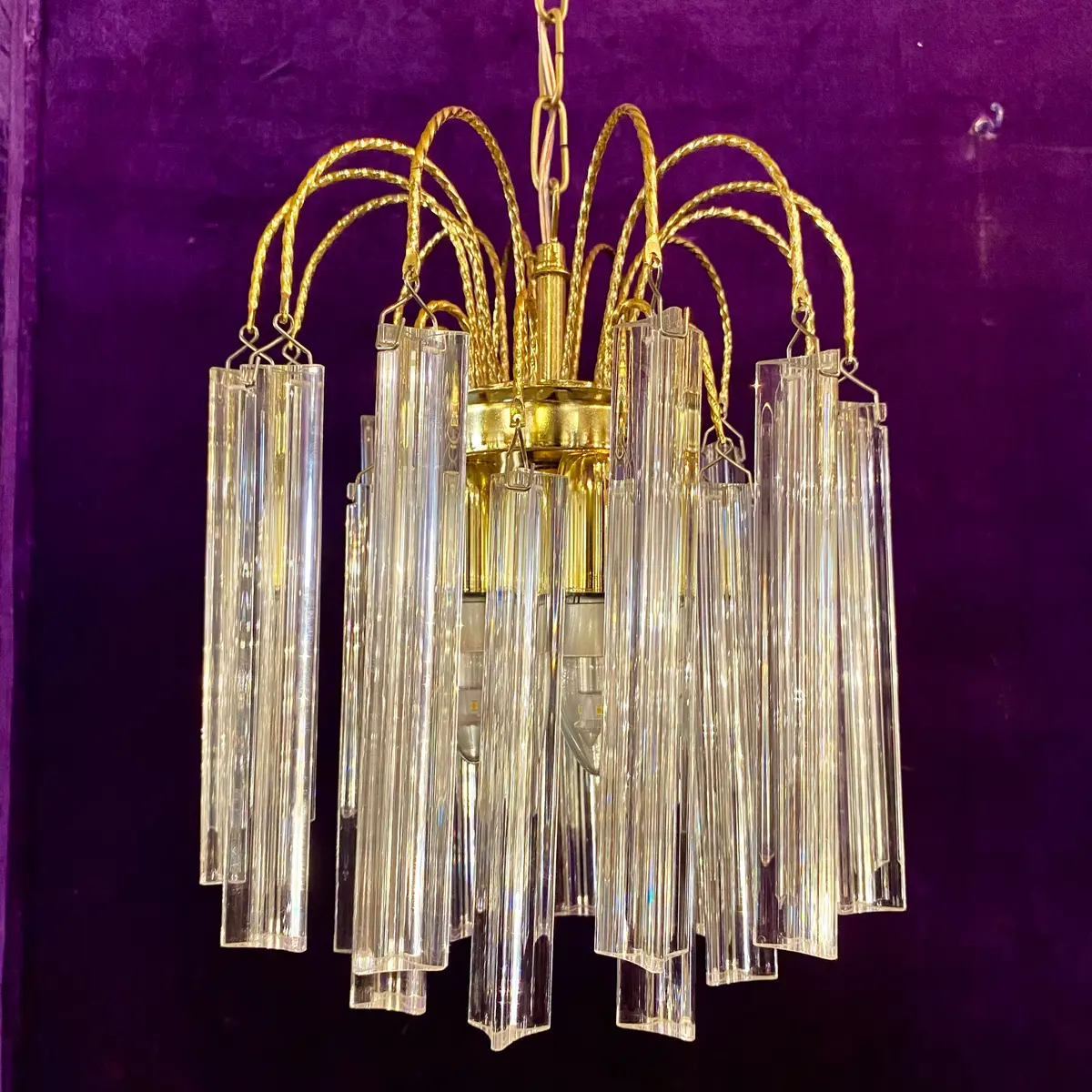 Stunning Mid-Century Brass Chandelier - Sold 2