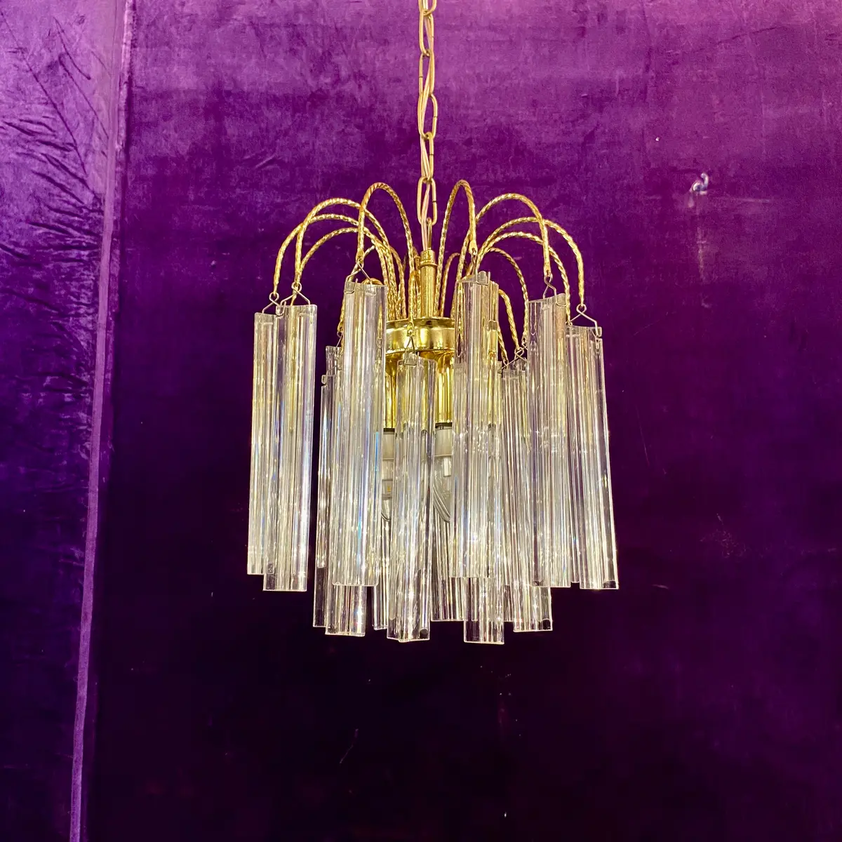 Stunning Mid-Century Brass Chandelier - Sold 1