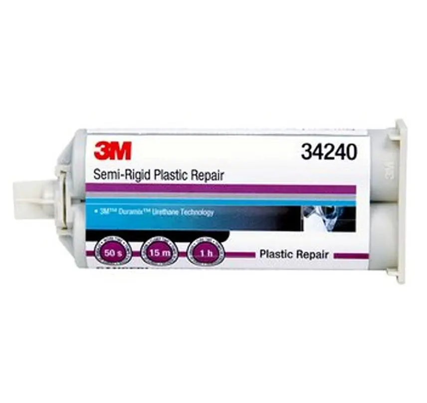 3M Semi-Rigid Plastic Repair 47.3Ml 34240 Plastic Metal Fibreglass Panel Bond 1