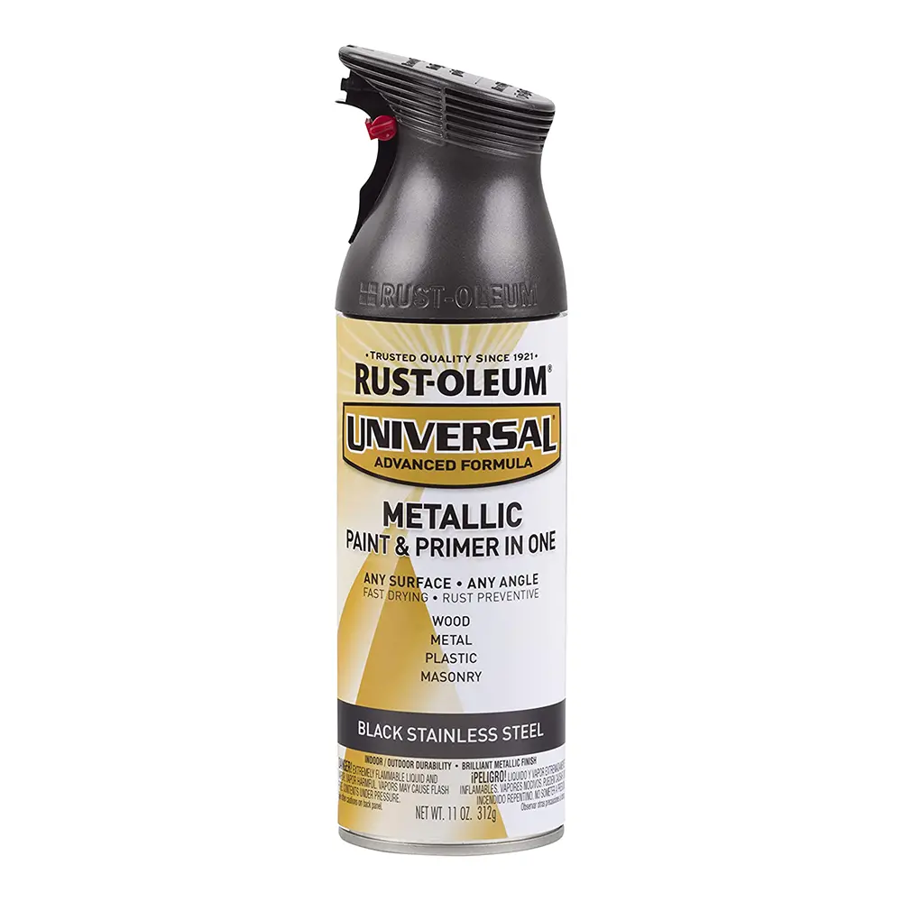 Rustoleum Universal Metallic Spray Paint & Primer 312G Black Stainless Steel Aerosol 1