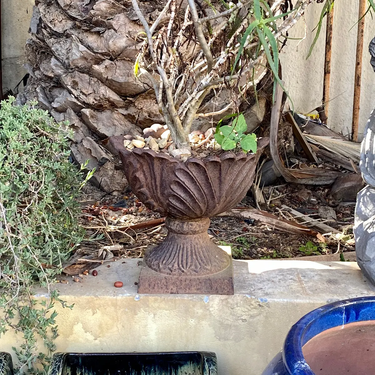 Rustic Cast Iron Cabbage Urn - Sold 1