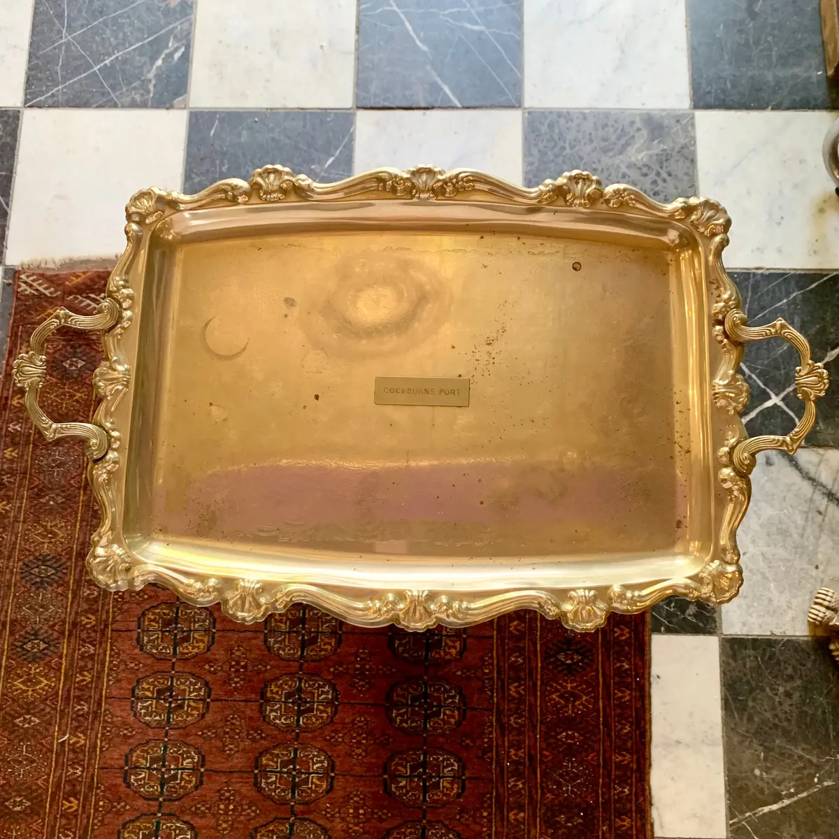 Vintage 'Cockburns Port' Servers Tray With Etched Design 1