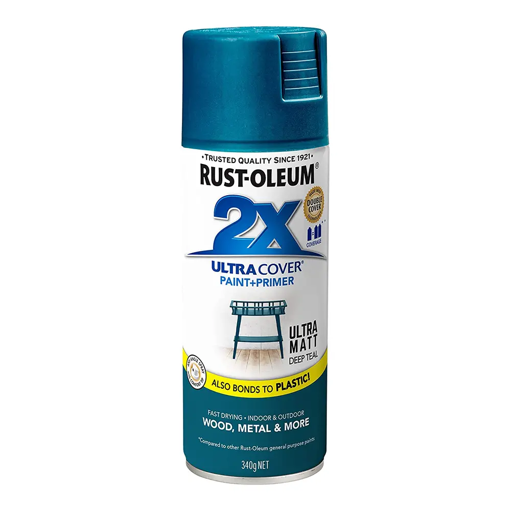 Rust-Oleum 2X Ultra Cover Matt Paint & Primer Spray Paint 340G Deep Teal 1