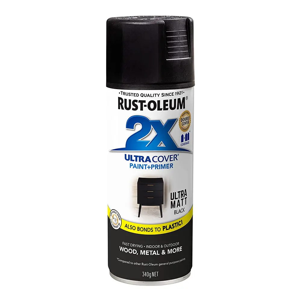 Rust-Oleum 2X Ultra Cover Matt Paint & Primer Spray Paint 340G Black 1