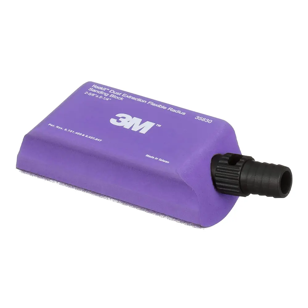 3M 35830 Hookit Flexible Radius Sanding Block 133Mm X 66Mm Dust Free Vacuum Purple 1