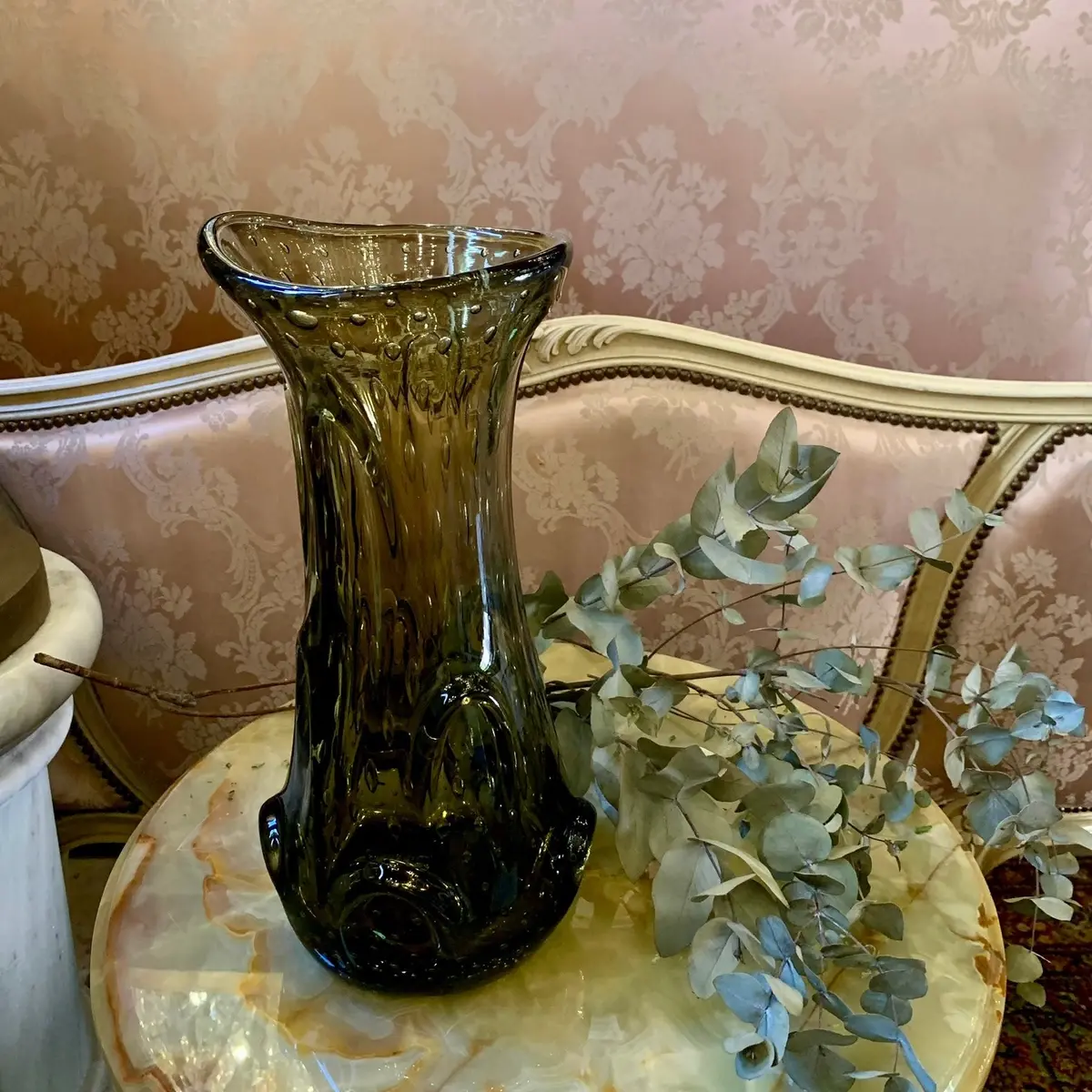Large And Heavy Grey Murano Vase - Sold 1