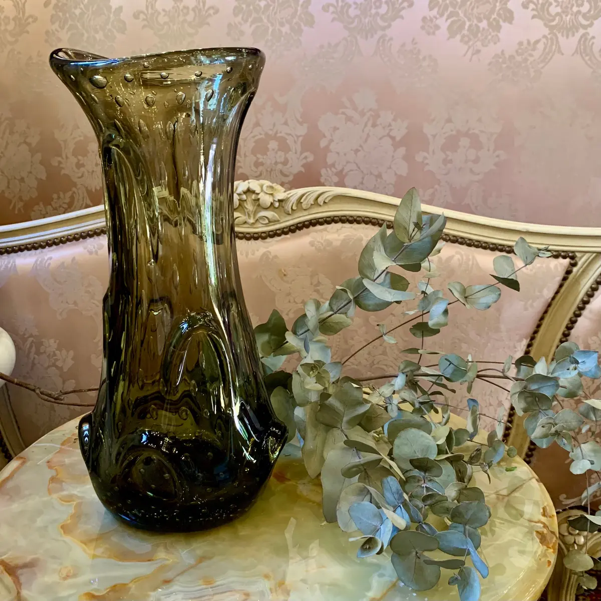 Large And Heavy Grey Murano Vase - Sold 2