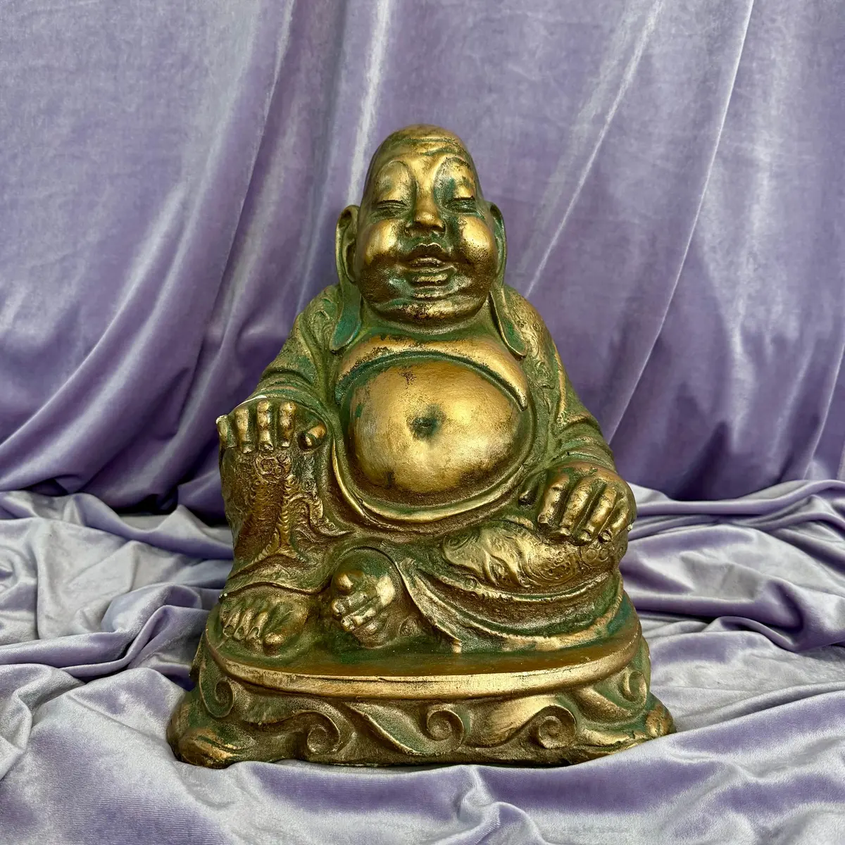 Happy Buddha Statue With Copper Finish 1