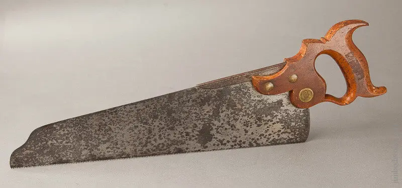 Rare! 12 Point 16 Inch Henry Disston & Sons Triple Cove No. 8 Half Back Saw -- 67632U 1