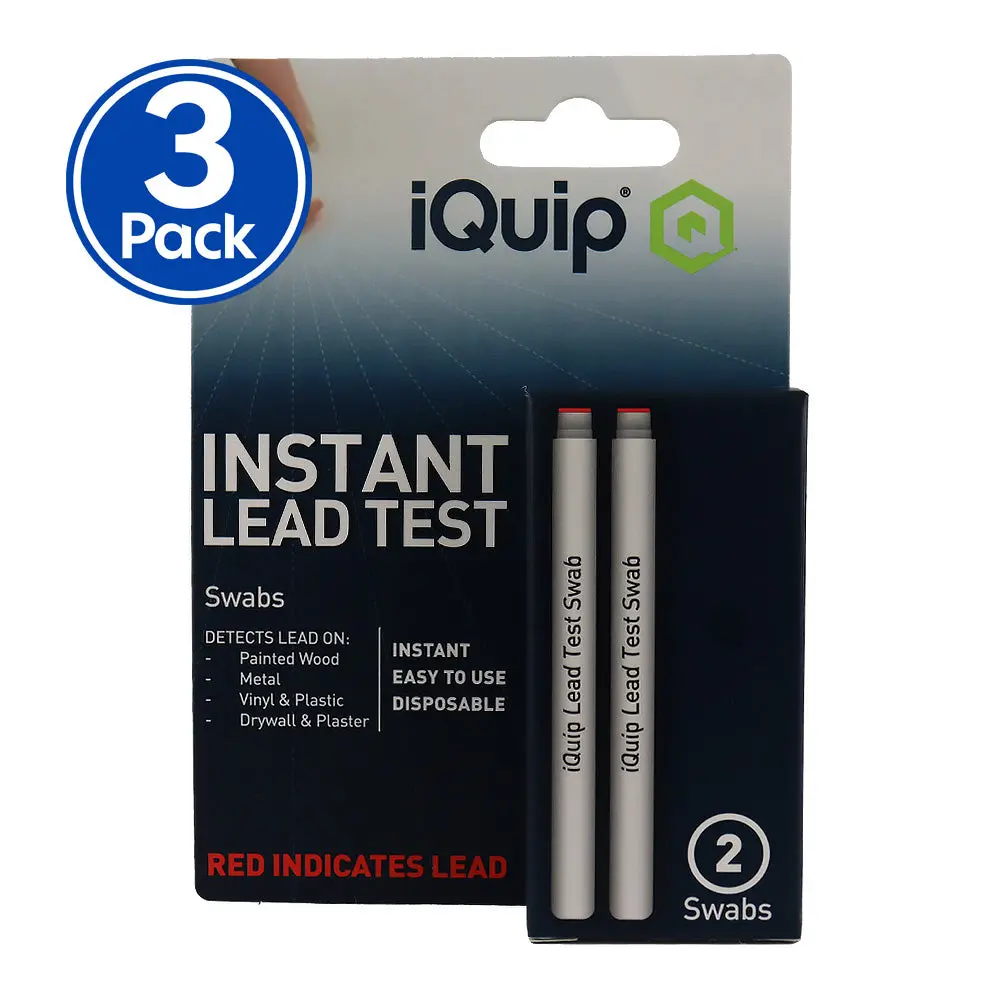 Iquip Instant Lead Test Kit 2 Pack Swabs Rapid Surface Detection Safety X3 1