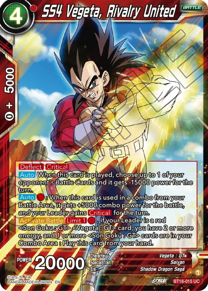 Ss4 Vegeta, Rivalry United (Bt18-015) [Dawn Of The Z-Legends] 1