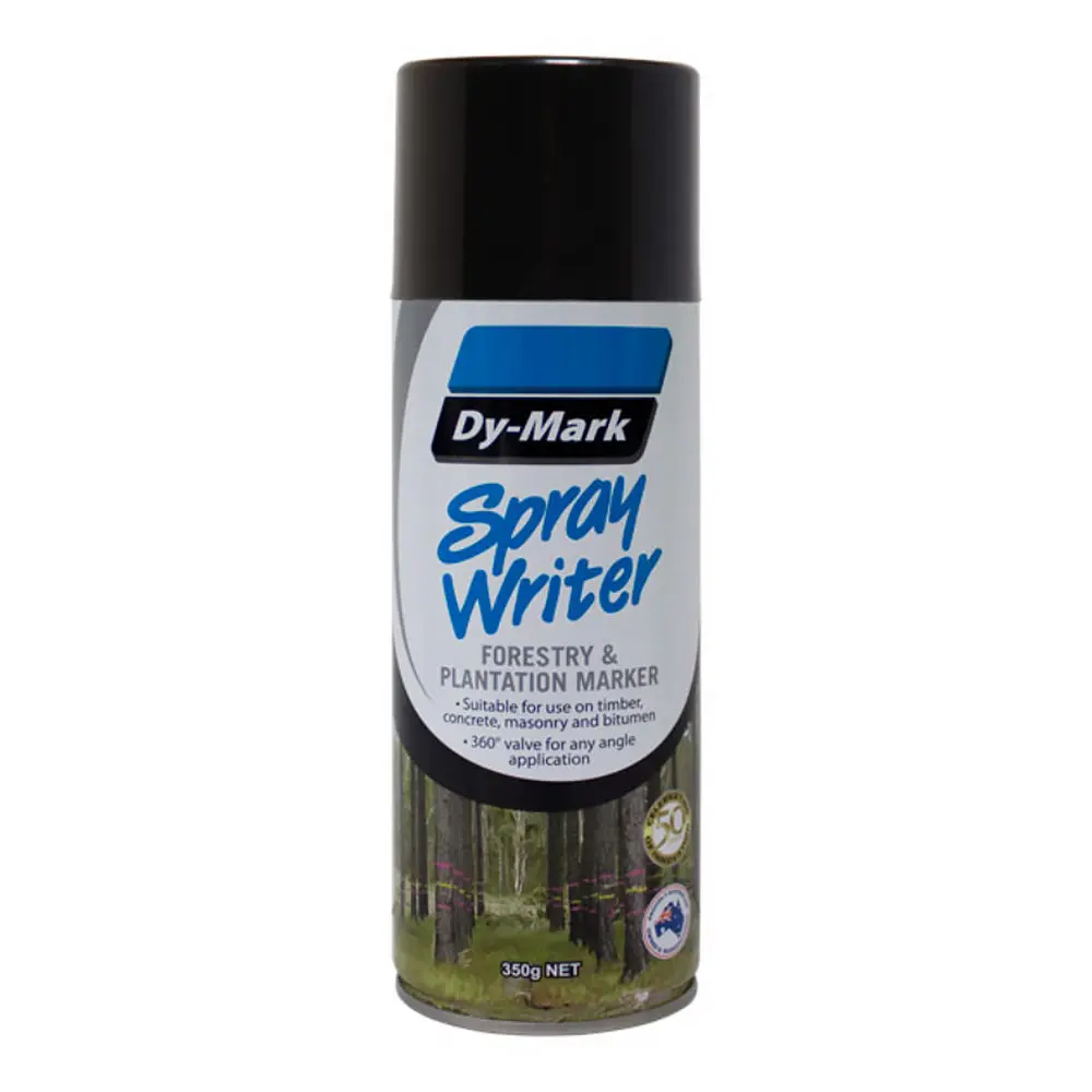 Dy-Mark Spray Writer Forestry & Plantation Marker Paint Black 350G Aero 1