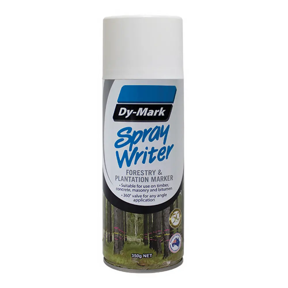 Dy-Mark Spray Writer Forestry & Plantation Marker Paint White 350G Aero 1