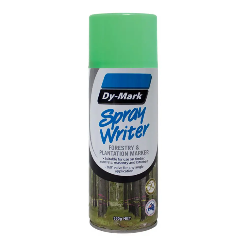 Dy-Mark Spray Writer Forestry & Plantation Marker Paint Fluro Green 350G Aero 1