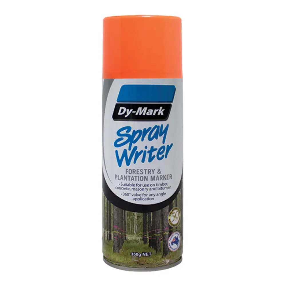 Dy-Mark Spray Writer Forestry & Plantation Marker Paint Fluro Orange 350G Aero 1