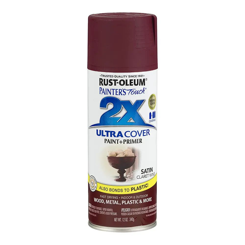 Rust-Oleum 2X Ultra Cover Satin Paint & Primer Spray Paint 340G Claret Wine 1