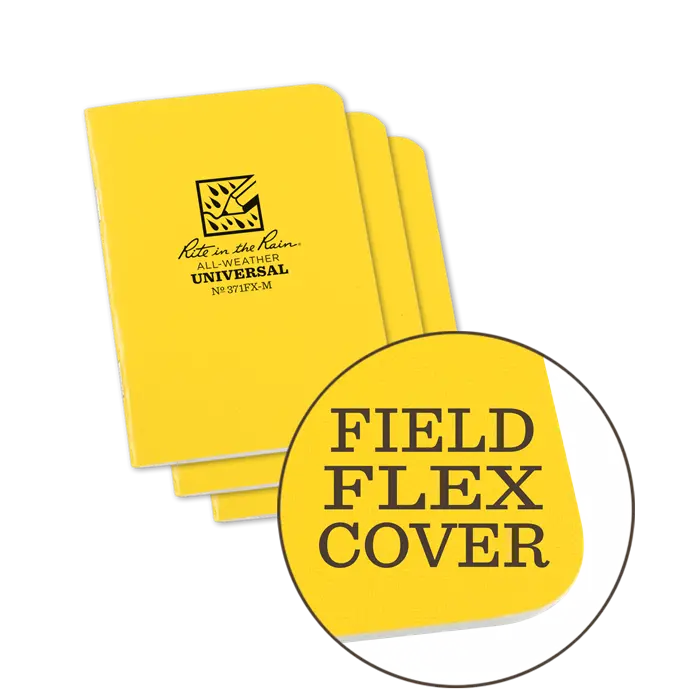 Rite-In-The-Rain - #371Fx-M Mini-Stapled Notebook, Universal, Yellow, Pkg Of 3 1