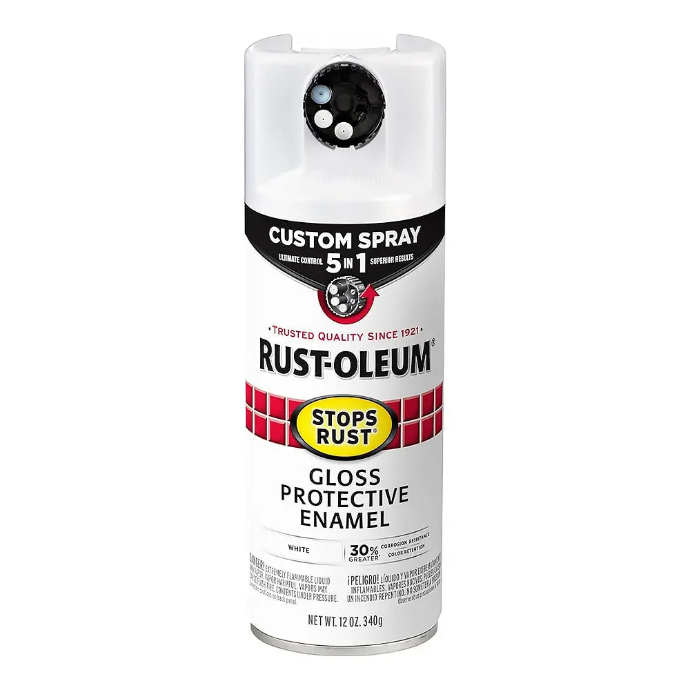 Rust-Oleum Stops Rust Custom Spray Paint 5 In 1 Protective Enamel 340G Gloss White 1