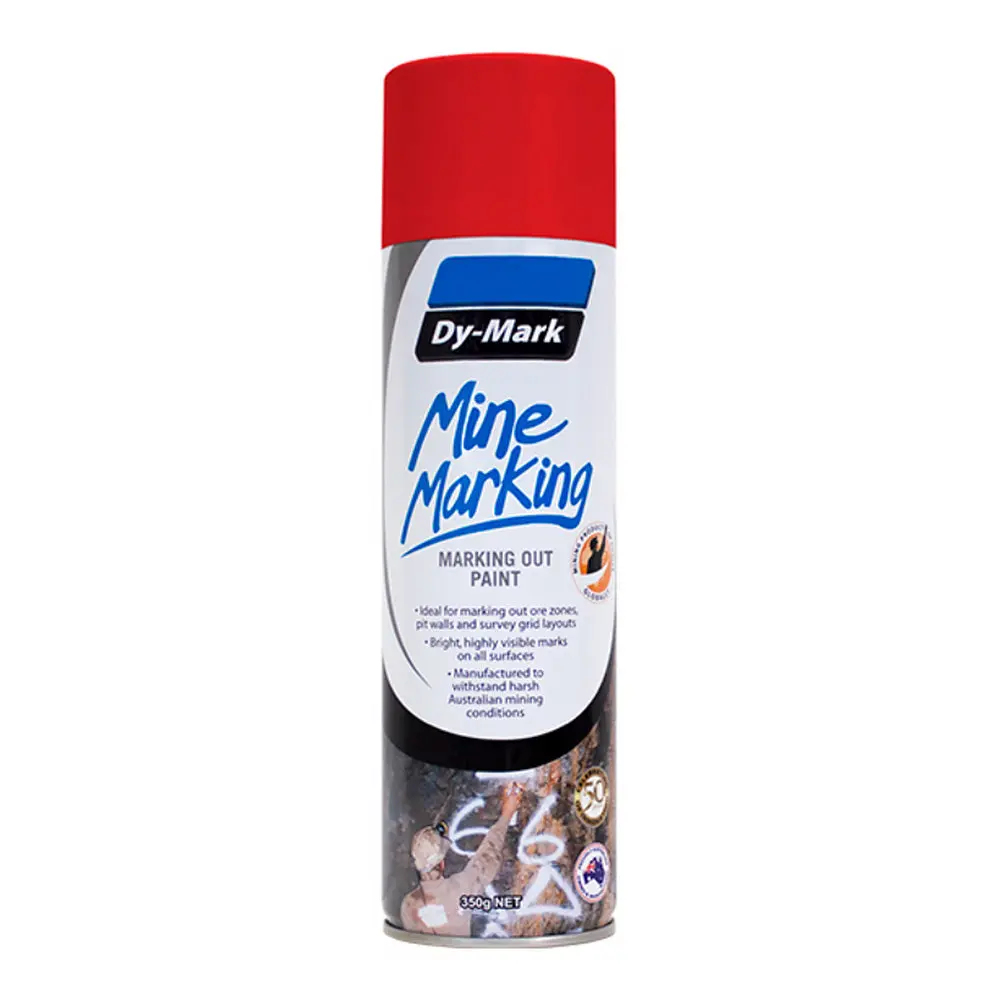 Dy-Mark Mine Marking Spray Paint Red 350G Aerosol Spot Line Mark 1
