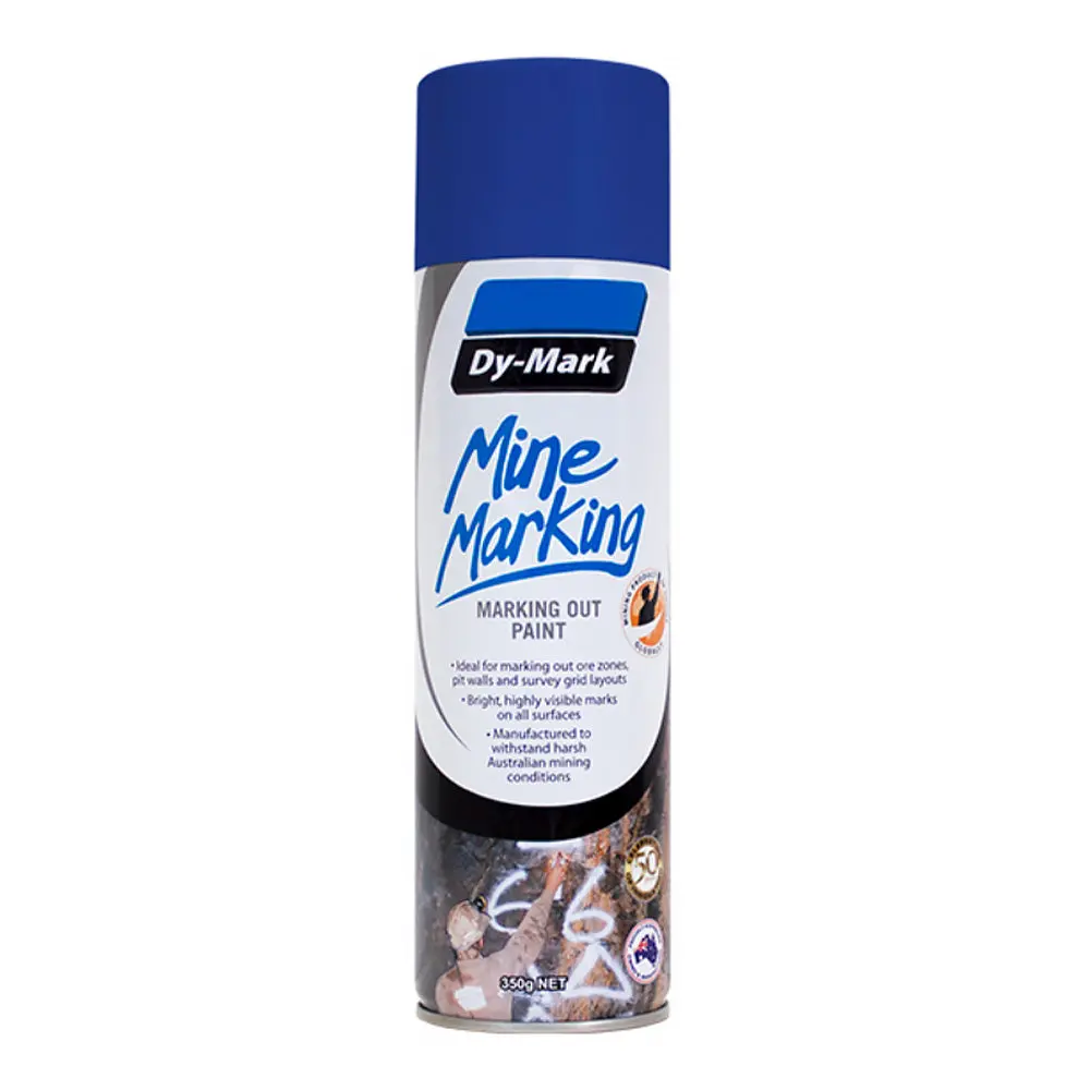 Dy-Mark Mine Marking Spray Paint Blue 350G Aerosol Spot Line Mark 1