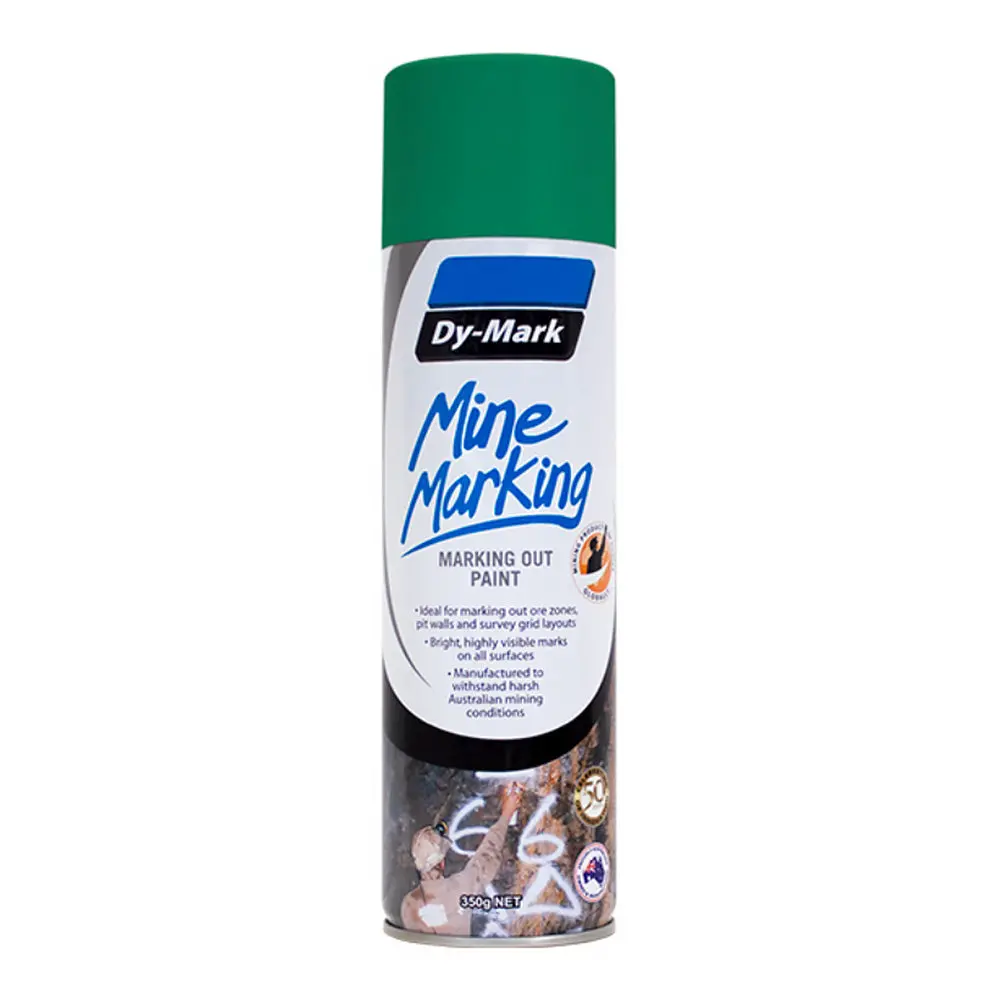 Dy-Mark Mine Marking Spray Paint Green 350G Aerosol Spot Line Mark 1