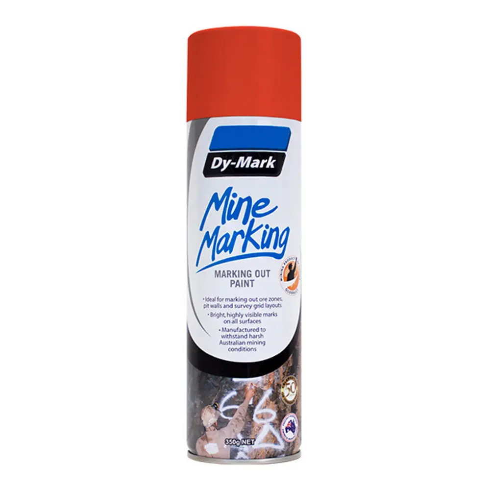 Dy-Mark Mine Marking Spray Paint Orange 350G Aerosol Spot Line Mark 1