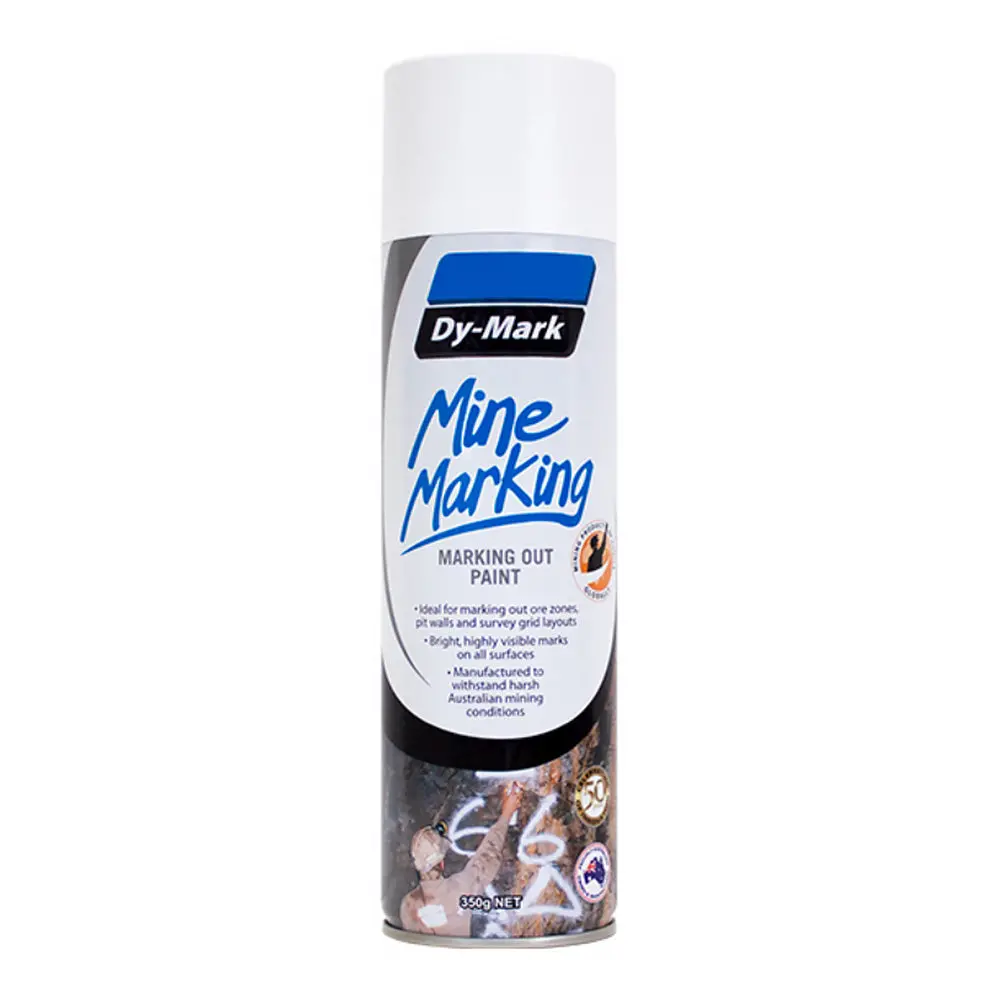 Dy-Mark Mine Marking Spray Paint White 350G Aerosol Spot Line Mark 1