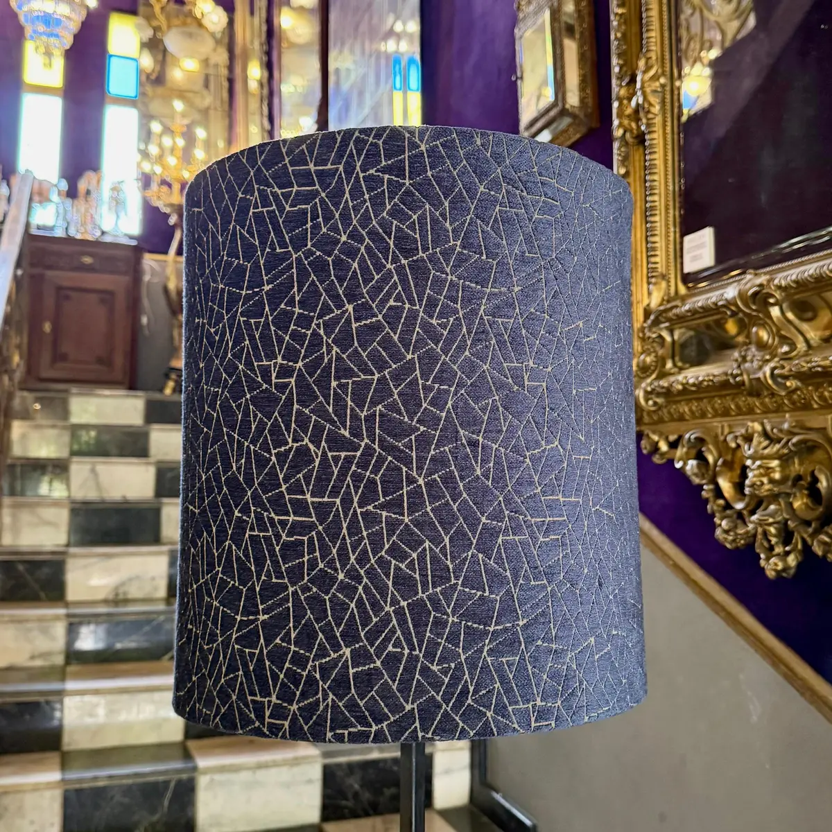 Stunning Navy Velvet Lamp Shade 1
