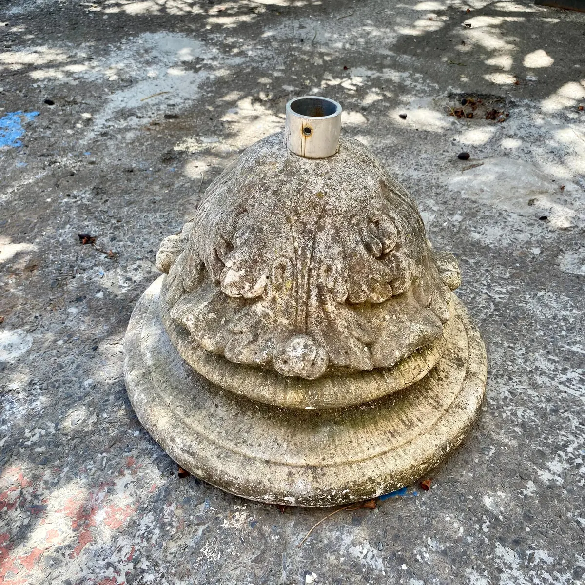 Antique Concrete Umbrella Holder 1